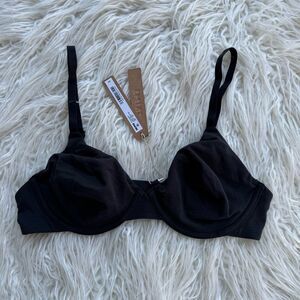 Skims Cotton Jersey T-shirt Bra Soot Size 34C